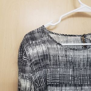 Bass Black and White Patterned Blouse